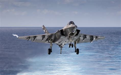 Download wallpapers Lockheed Martin F-35 Lightning II, sea, fighter ...