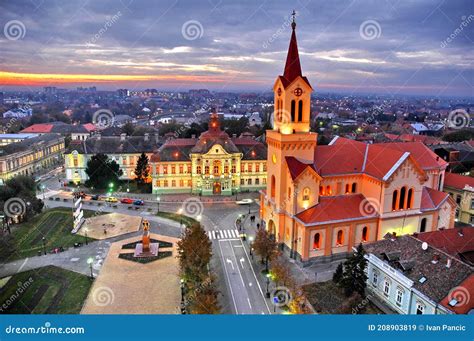 Zrenjanin Serbia Square at Night Stock Image - Image of town ...