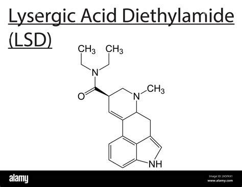 LSD Lysergic Acid Diethylamide Molecular structure vector skeletal ...