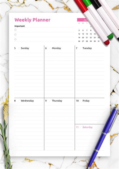 Free Printable Weekly Planner Printable