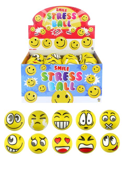 Funny Face Stress Ball 7cm Assorted Designs - Bargain WholeSalers