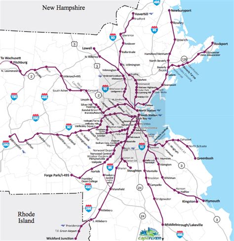 Commuter Rail Boston Map | World Map Gray