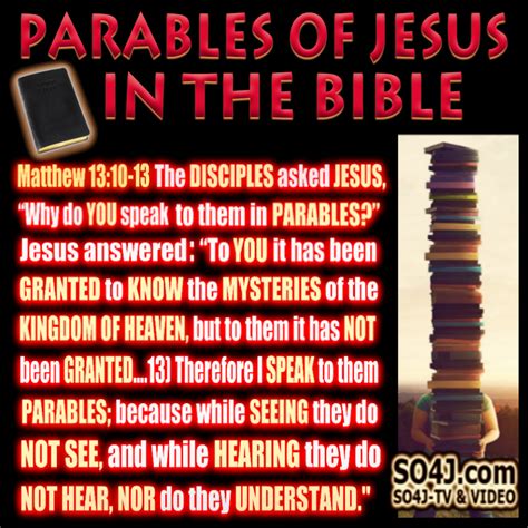 Parables Of Jesus Christ Chart