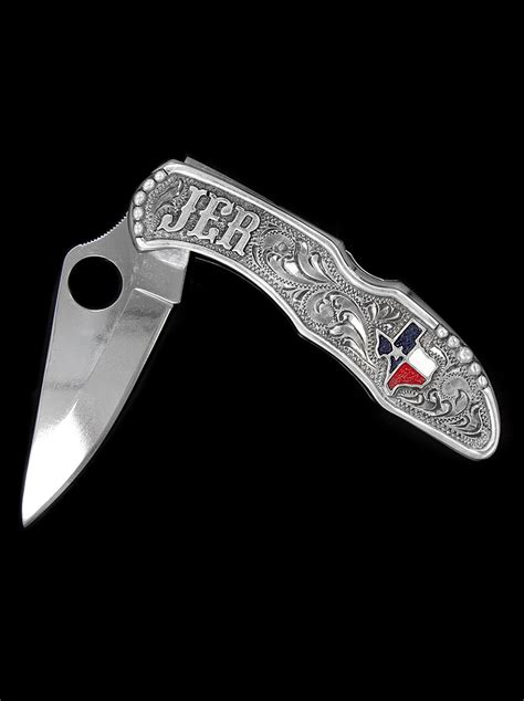 Large Ornate Pocket Knife - Custom Engraved | Hyo Silver