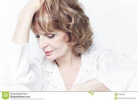 Sad Portrait of Senior Woman in Studio Stock Image - Image of ancient ...