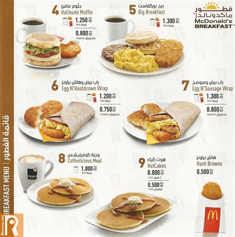 Mcdonald's Breakfast Menu