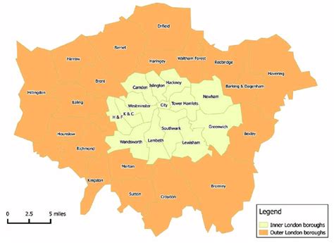 1 London Map: inner and outer London boroughs | Download Scientific Diagram