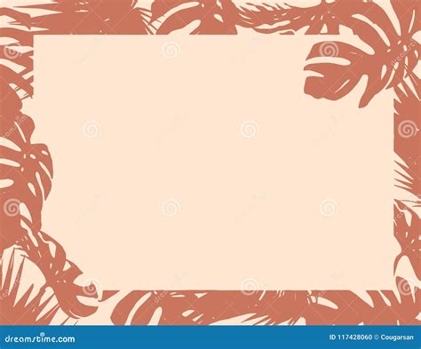 Brown Natural Leaves Border Blank Paper Summer Background Stock Vector ...