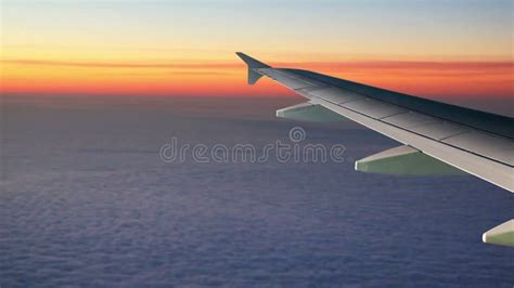 Airplane Wing in the Clouds. View from the Porthole Stock Footage ...