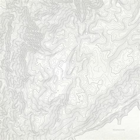 Mount Kosciuszko Art Print Contour Map of Mount Kosciuszko in Au ...