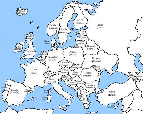 A Blank Political Map Of Europe - Map