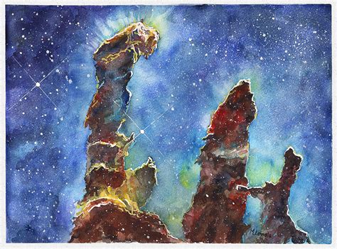 Watercolor nebulas and space paintings on Behance