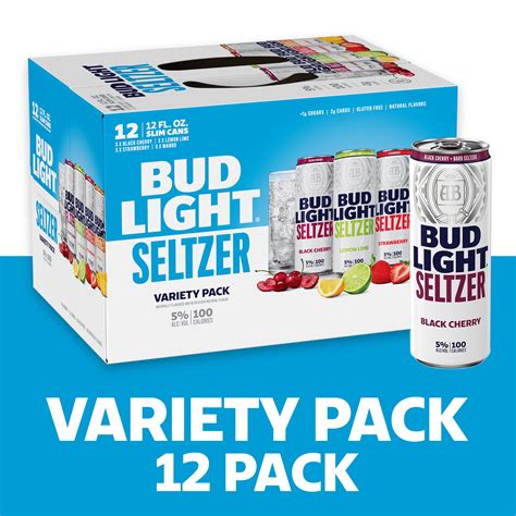 Bud Light Seltzer Variety Pack, Gluten Free Hard Seltzer, 12 Pack, 12 ...