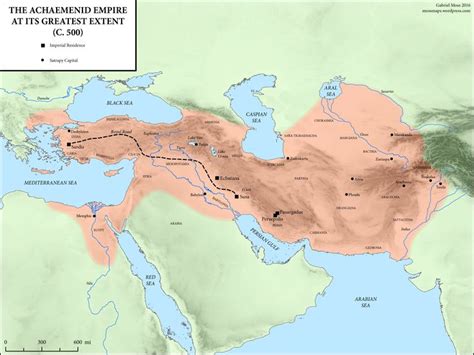 A map of the Achaemenid/Persian empire at its greatest extent, during ...