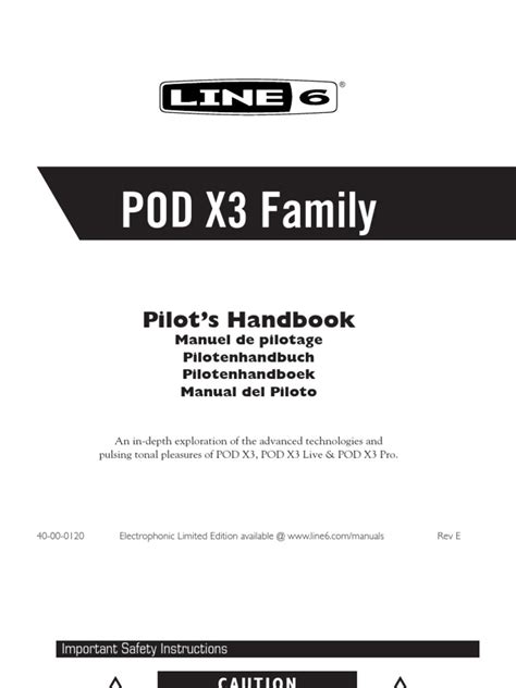 POD X3 Advanced Guide (Rev E) - English | PDF | Equalization (Audio) | Usb