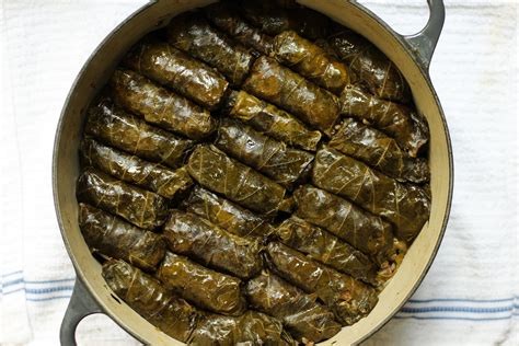 vegetarian stuffed grape leaves | prakhe't soma - Cardamom and Tea