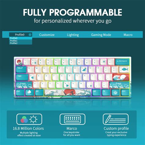 XVX MK61 60% Mechanical Keyboard Wireless, Ultra-Compact 2.4G Recharge ...