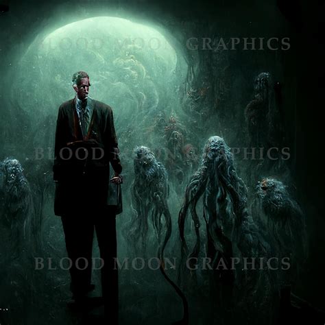 AI Art H.P. Lovecraft With Monsters Demons Cthulhu Mythos - Etsy Australia