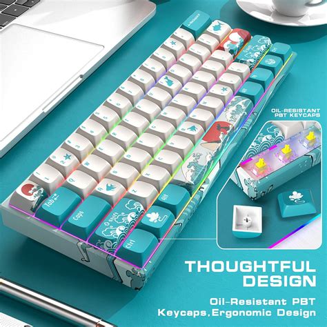 XVX MK61 60% Mechanical Keyboard Wireless, Ultra-Compact 2.4G ...