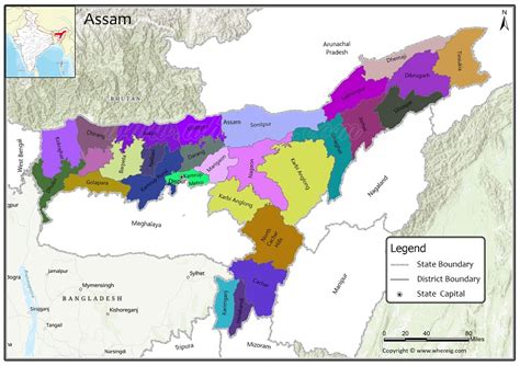 Assam District Map, List of Districts in Assam