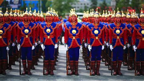 ULAANBAATAR, MONGOLIA - JULY 2013: Mongolian Army Dressed With ...