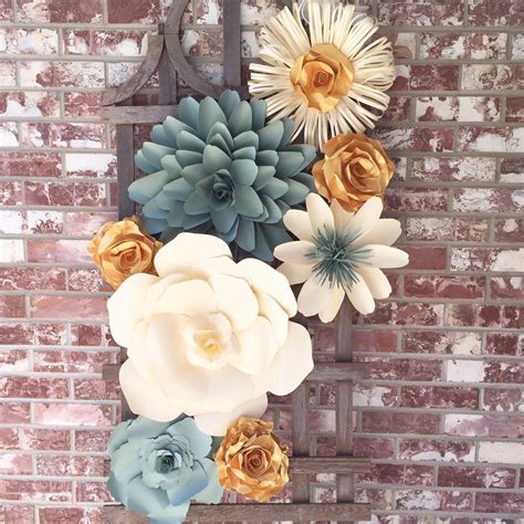 Large Paper Flower Wall Decor for Weddings by BarbAnnDesigns