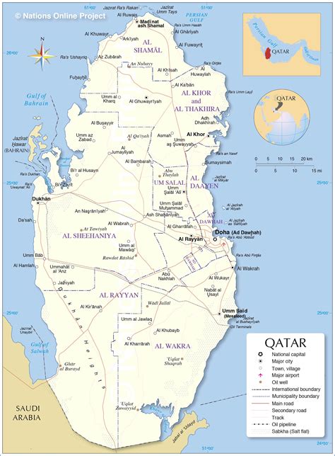 Political Map of Qatar - Nations Online Project