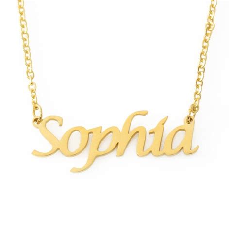 SOPHIA Gold Name Necklace Personalized Jewellery Free | Etsy