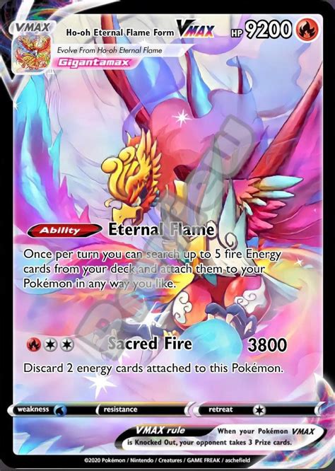 HO-OH Eternal Flame Form Pokemon Card - Etsy