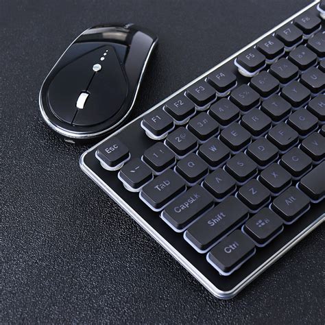 teclado retroiluminado silencioso 2.4ghz sem fio e conjunto combinado ...