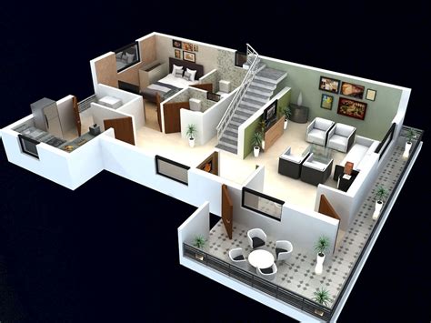 Simple 2 Story House Floor Plans 3D - kundelkaijejwlascicielka