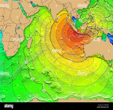 Tsunami Map, Krakatoa Eruption, 1883 Stock Photo - Alamy