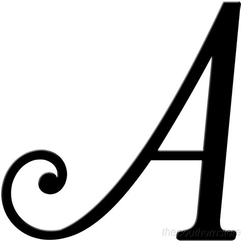 letter a in fancy writing - Clip Art Library