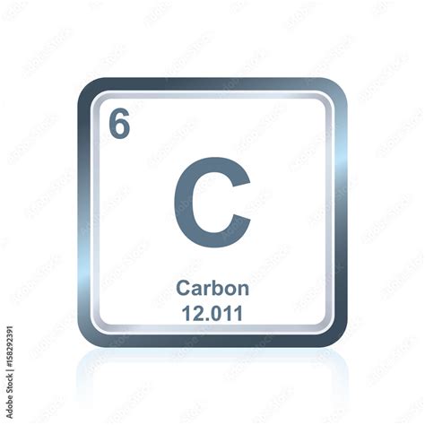 Symbol of chemical element carbon as seen on the Periodic Table of the ...