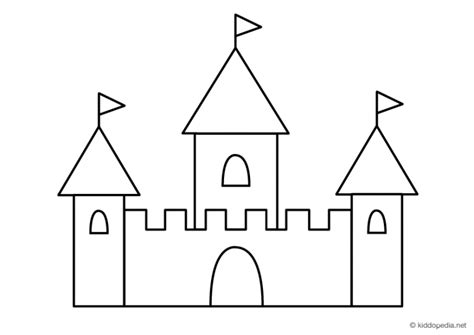 Easy Castle Sketches Sketch Coloring Page