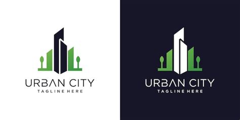 Premium Vector | Urban logo with creative green concept