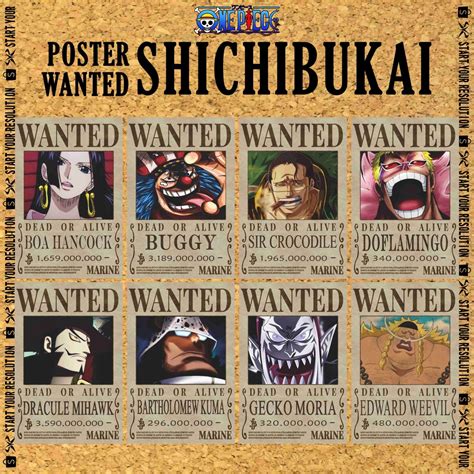 Jual Poster Anime & Manga Wanted One Piece Bounty Ouka Shichibukai ...