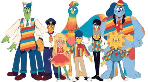 the sesame characters are all dressed up in their colorful outfits and ...