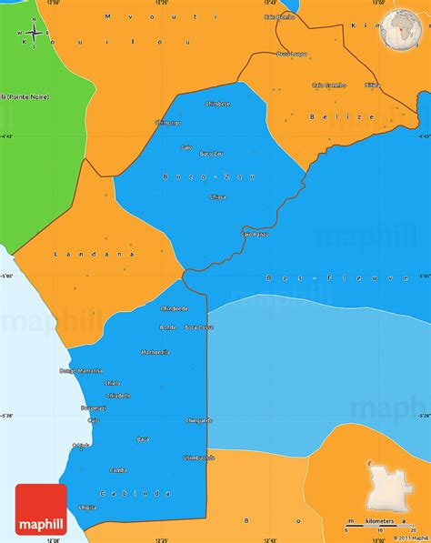 Political Simple Map of Cabinda