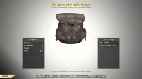 [RARE] Brown Leather Backpack Plan Fallout 76 (PC) - Buy Fallout 76 ...