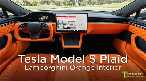 2021 Tesla Model S Plaid Custom Interior in Lamborghini Orange Leather ...