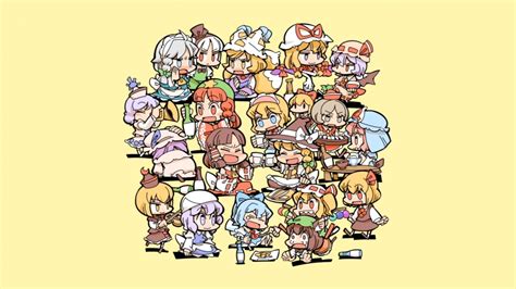 Touhou Project characters illustration, Touhou, Cirno, Hakurei Reimu ...