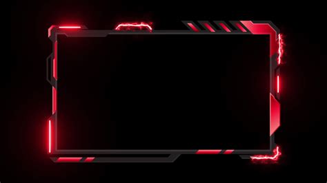 Stream Overlay twitch overlay Red Neon video frame transparent ...