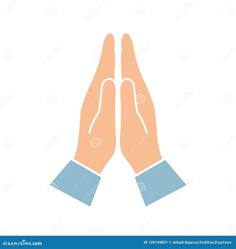 Namaste Hands Greeting Symbol Stock Vector - Illustration of clip, fold ...