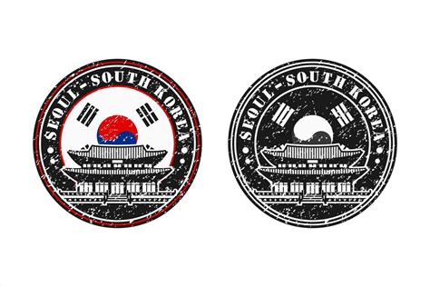 Seoul South Korea Stamp Travel Design Vector Logo 5417402 Vector Art at ...