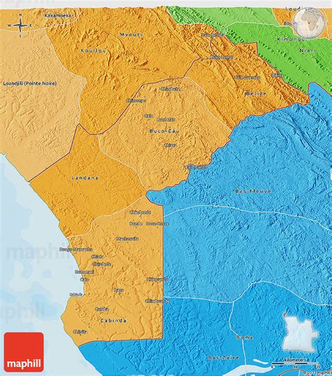 Political Shades 3D Map of Cabinda