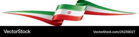 Iran flag on a white Royalty Free Vector Image