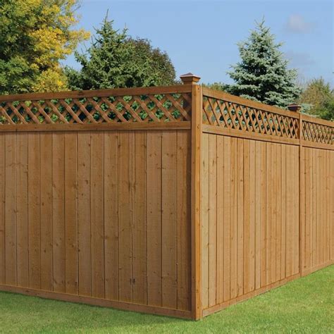 6-ft H x 8-ft W Western Red Cedar Lattice-Top Fence Panel in the Wood ...