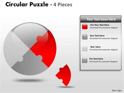 Circular Puzzle 4 Pieces | PowerPoint Slide Images | PPT Design ...