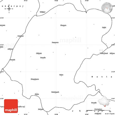 Blank Simple Map of Banswara